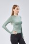 Soldier Green Knitted Basic Crew Neck Long Sleeve Slim Fit Women Body T-Shirt - 6