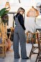 Black Hittite Patterned Wide Leg Salopet Jumpsuit - 6