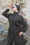 Atlas Elastic Waist Modest Hijab Swimsuit 4-Piece Set with Bag and Bonnet Khaki - 5