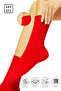 Bamboo Women's Elasticless Red-White-Black Color Seamless Premium Socks 3-Piece / Non-Marking / Non-Tightening - 3