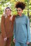 Women's Cotton Hooded Sweatsuit with Pockets, 3-Ply, Green, Set 9037 - 3