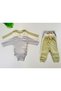 3-Piece 100% Cotton Stretchy Long Sleeve Camisole Baby Body Pants Set