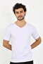 Men's Lycra V-Neck White T-shirt 65700 - 2