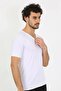 Men's Lycra V-Neck White T-shirt 65700 - 6
