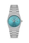 Quartz Steel Grey Turquoise Dial 32 mm Women's Wristwatch