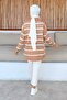 Biscuit Collar Zippered Striped Knitwear Tunic - 6