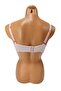 C Cup Wired Sponge Hollow Cross Strip Salmon Bra - 3