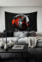 Wolf and Moon Pattern Wall Tapestry Wall Cover Tapestry Suede Textured Fabric