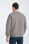 Gray Crew Neck Oversize Raster Basic Men's Sweatshirt - 5