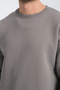 Gray Crew Neck Oversize Raster Basic Men's Sweatshirt - 6