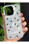 iPhone 16 Pro [2024] Compatible Silver Feather Patterned Soft Silicone Case with Hard Sides on the Back - 2