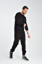 Black Crew Neck Oversize Ribbed Basic Men's Sweatshirt - 4