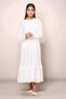 Young Girls Long Length Pleated Chiffon Cotton Hijab Dress - 2