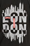 LONDON BASKILI  SİYAH OVERSIZE