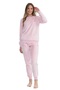 Us Polo Licensed Soft Textured Fabric Circular Neck Long Sleeve Welsoft Fleece Women's Pajama Set - 2