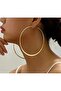 Big Gold Hoop Earrings-Ear Pin Stainless Steel - 2