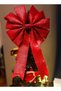 Red Glitter Big Bow Decor Christmas Pine Tree Ornament Bow 35X25 cm - 3