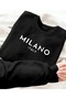 Dear Couple 2-Piece Combination Printed/Unprinted Crew Neck Oversize Black Sweatshirt - 3