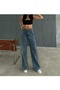 Emma 90's Medium Snow Super High Waist Loose Leg Jeans Palazzo Pants - 7