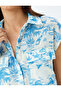 Classic Collar Double Pocket Sleeveless Printed Shirt - 5