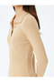 Buttoned Long Sleeve Mini Polo Neck Knitwear Dress - 5