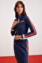Anita Women's Knit Slim Fit Printed Mock Neck Navy Blazer - 2