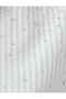 Classic Lapel Long Sleeve Striped Jeweled Poplin Shirt - 6