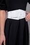 Women's Flexible Rubber Detail Waist Corsage Large Buckle Faux Leather White Belt 1743 - 7