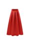 Women's Red High Waist Maxi Long A-line Satin Skirt - 2