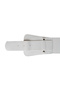Women's Flexible Rubber Detail Waist Corsage Large Buckle Faux Leather White Belt 1743 - 5