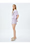 Cotton Printed Pajamas Set with Shorts - 2