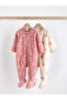 100% Organic Cotton Pink Heart Patterned 2-Piece Fleece Sleeping Bag Alyf34060