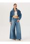 Oversize Jean Ceket - Mavi