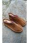 Suede High Sole Ankle Slippers Boots Tan - 3