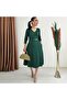 Full Lycra Long Sleeve Dress with Belt - 2
