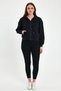Black Long Sleeve Hooded Zippered Sweatshirt 0090 - 2