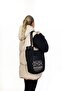 Women's Black Fabric Waterproof Shoulder And Backpack - 2