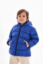Boy's Dark Blue Filled Inner Fleece Hooded Winter Inflatable Children's Coat Coat - 4