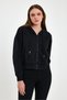 Black Long Sleeve Hooded Zippered Sweatshirt 0090