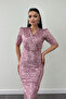 Velvet Sequin Jacket Dress - Powder Pink - 4