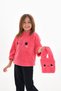 Girl'S, Plush, Hooded, Embroidery Detailed, Bag Included, Sweatshirt, Pullover Rb-703