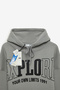 Zharick Men's Printed Oversize Fit 3 Thread Raised Gray Sweatshirt - 2