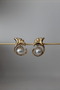 Vip Steel Pearl Stone Detailed Leaf Model Earrings - 3
