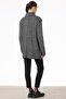 Black-Ecru Mink Coat - Herringbone Pattern - 4
