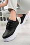 Black Sneakers High Sole Sneakers - 2
