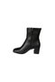 Summer Women's Black Skin 16cm Ankle Length Side Zipper 6cm Chunky Heel Kut Toe Heeled Boots - 3