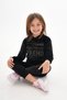 Girl's Velvet Hooded Top and Bottom Set with Embroidery Detail Rb-755 - 3