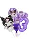 Sanrio Kuromi 3 Years Old Purple Color Balloon Set Anime Hello Kitty Kuromi Concept Birthday Balloon Set - 2