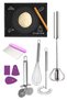 9 Piece Silicone Dough Rolling Mat, Meal Prep Practical Beater Set