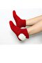 Hand Knitted Crochet Women's Red Home Socks and Booties / Wool Booties / Wool Socks - 3